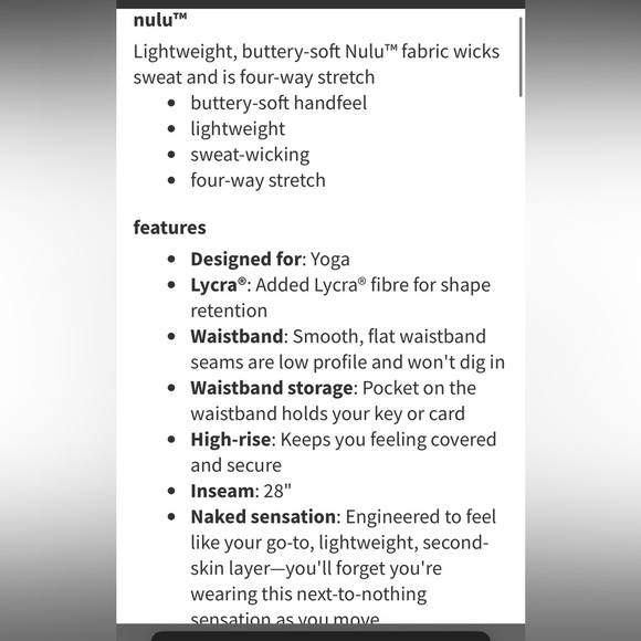 $98 Lululemon Align High-RisePant 28" Lilac Smoke - Picture 7 of 11